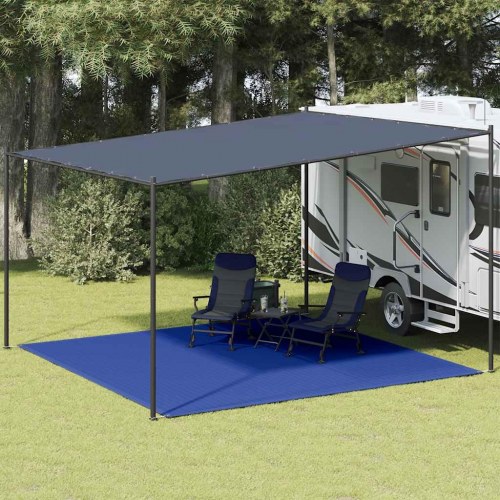 Telttæppe 400 × 400 cm i HDPE - blå campingtæppe