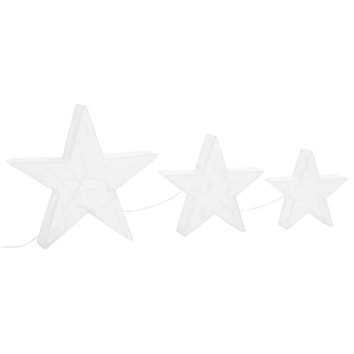 Dekorative julestjerner 3 stk. LED-lys udendørs indendørs hvid