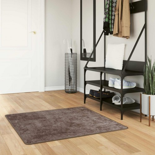 Tæppe runner - grå 100 x 100 cm, polyester med skridsikker PVC-bagside