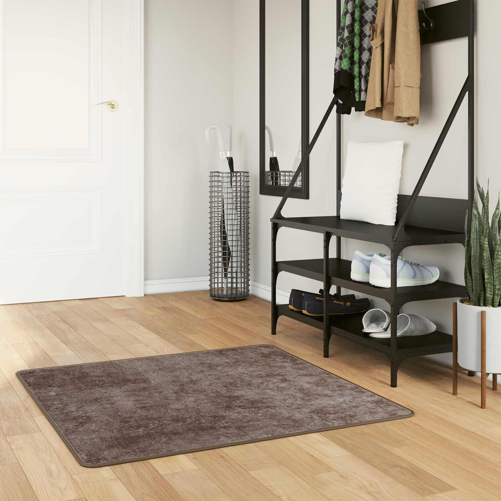 Tæppe Runner MARSA Grå 100 x 100 cm Polyester og PVC