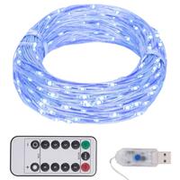 LED-lyskæde med 150 LED'er 15 m PVC blå