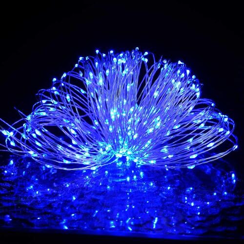 LED-lyskæde med 150 LED'er 15 m PVC blå