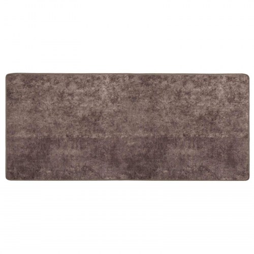 Løber-tæppe i grå 80 × 200 cm - polyester velour med skridsikker PVC-bagside