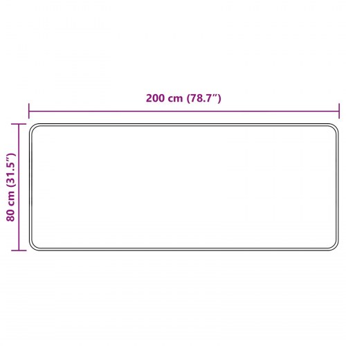 Løber-tæppe i grå 80 × 200 cm - polyester velour med skridsikker PVC-bagside