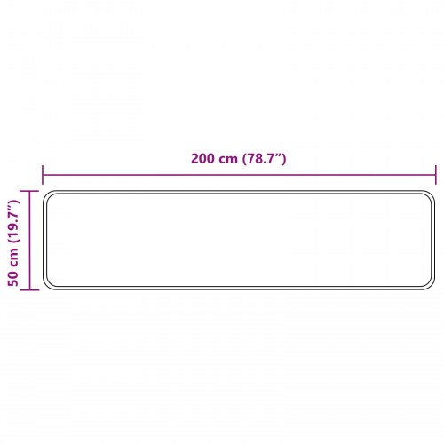 Løber tæppe - grå 50 × 200 cm i polyester med skridsikker PVC-bagside