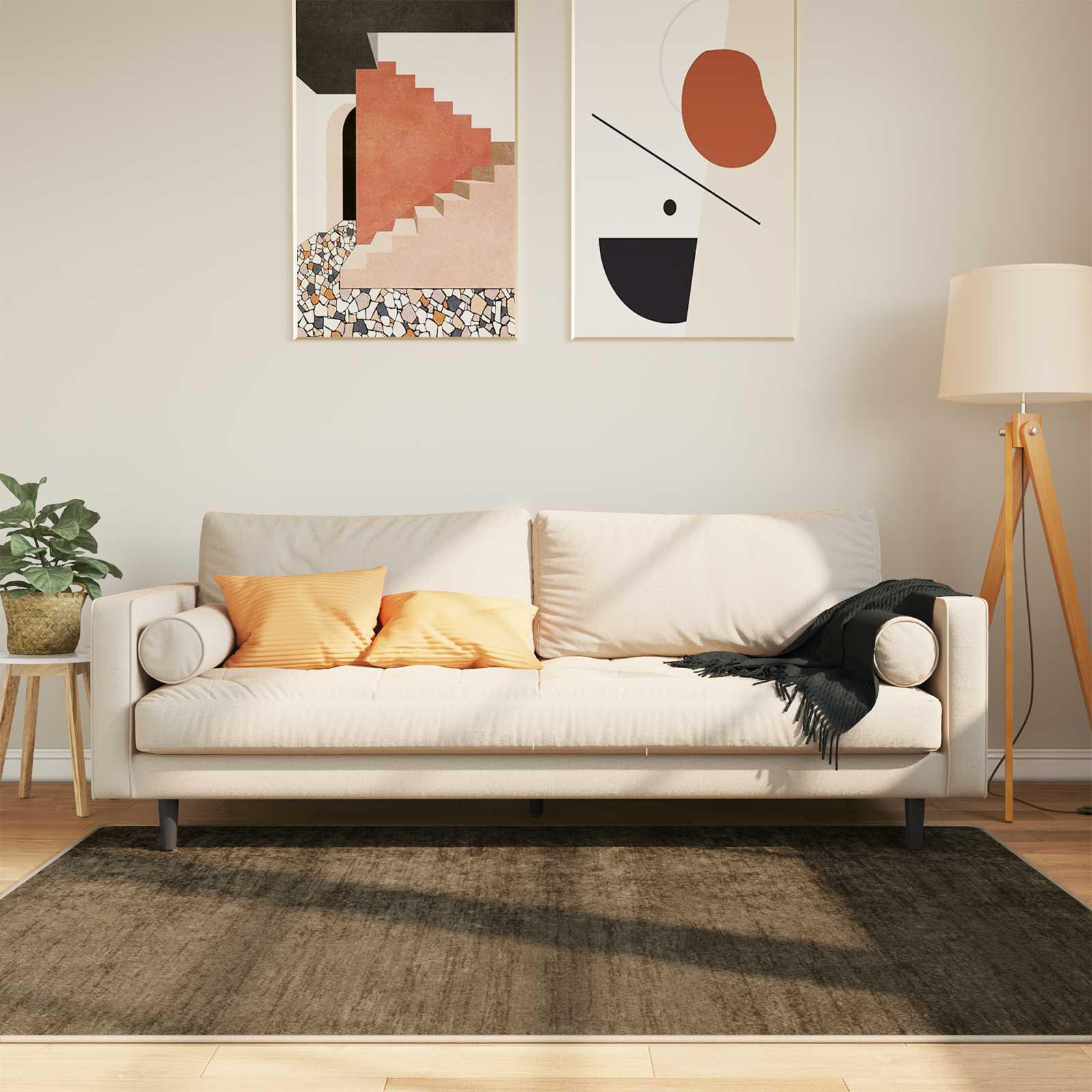 Løber tæppe MARSA - skovgrøn 120 × 170 cm, polyester med skridsikker PVC-bagside