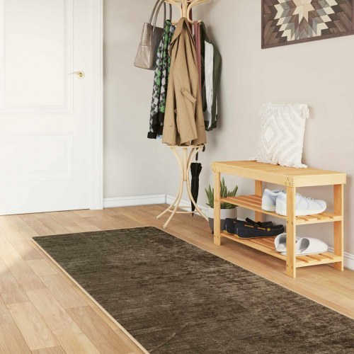 Løber-tæppe MARSA - skovgrøn 80 × 400 cm, polyester med skridsikker PVC-bagside