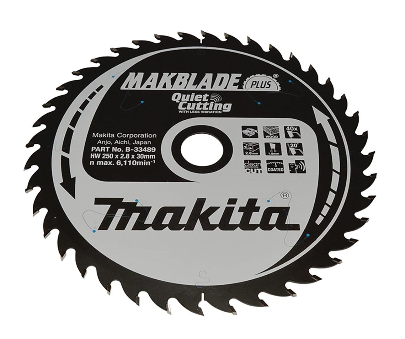 Makita MakBlade Plus rundsavklinge 250 × 30 mm - 40 tænder, træ
