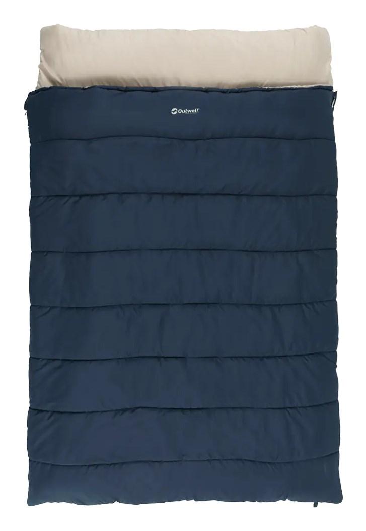 Outwell Contour Lux Double - rektangulær 2-personers sovepose, polyester, blå