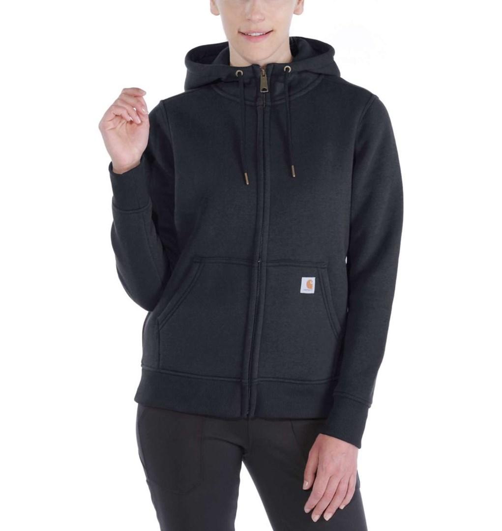 Carhartt Clarksburg hoodie til damer - sort, lynlås og hætte