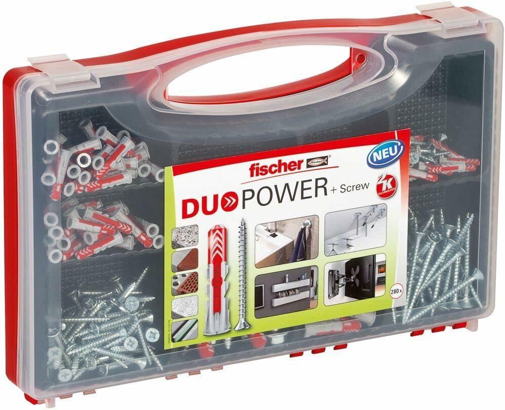fischer DuoPower skrue- og rawlplugsæt - 140 dele billede