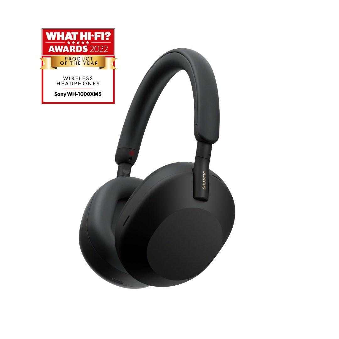 Sony WH-1000XM5 - Hovedtelefoner med mik. - fuld størrelse - Bluetooth - trådløs, kabling - aktiv støjreduktion- 3,5 mm jackstik - sort