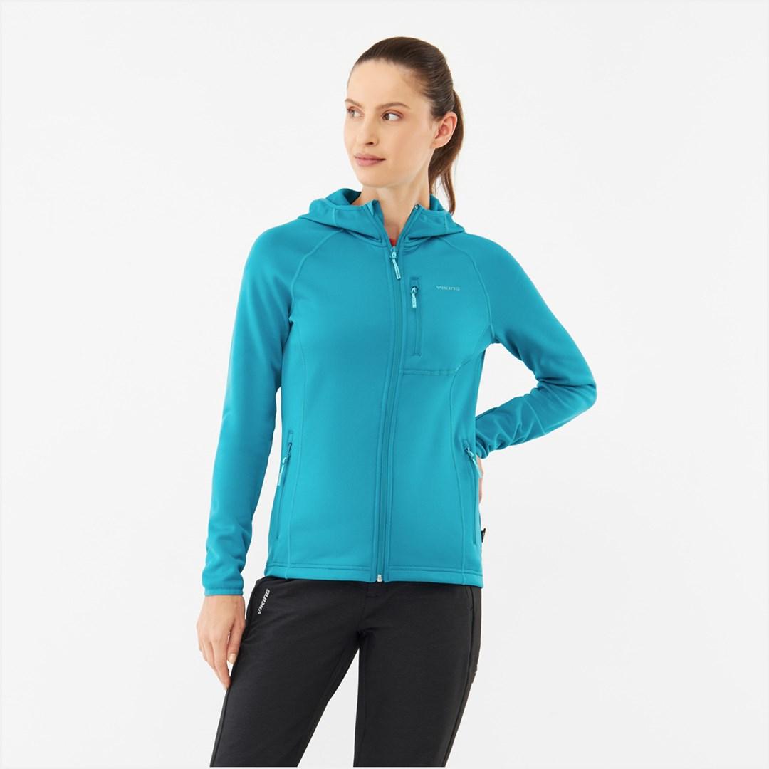 Viking Jukon Polartec dame-hoodie - midlayer med lynlås