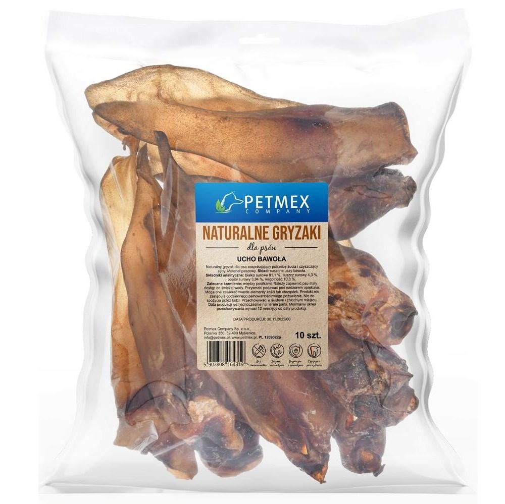 PETMEX bøffeløre med ring – hundesnack – 10 stk.