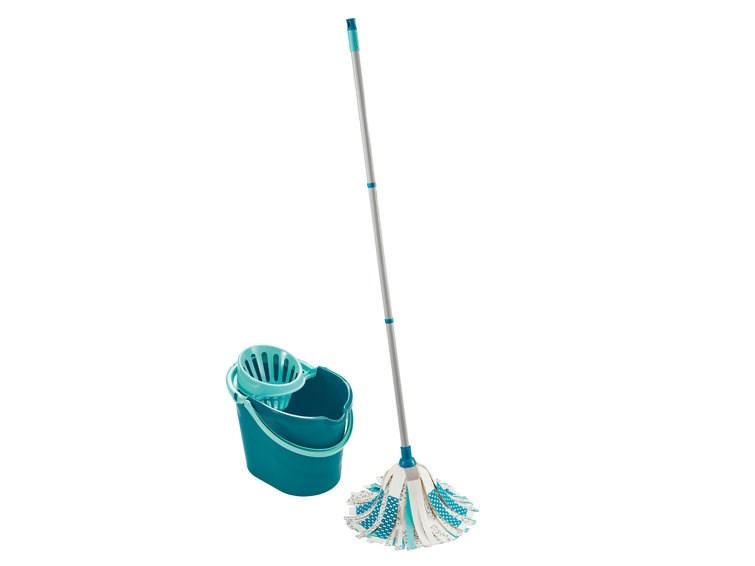 LEIFHEIT 52106 Cotton & Fiber mop – tør- og vådmoppe, blå/hvid