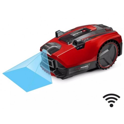 Einhell Freelexo Cam Plus 600 robotplæneklipper – rød/sølv/sort, 600 m², Wi‑Fi