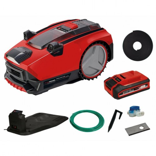 Einhell Freelexo Cam Plus 600 robotplæneklipper – rød/sølv/sort, 600 m², Wi‑Fi