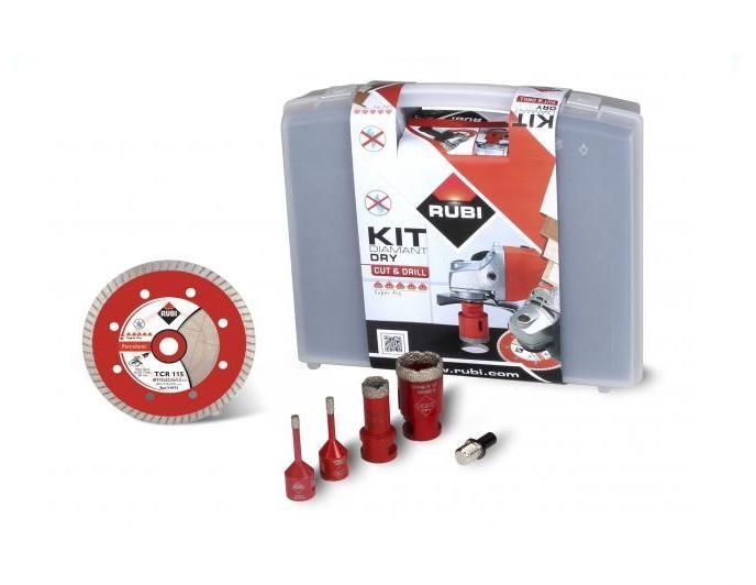 RUBI diamant-kit - TCR skæreskive + DRYGRES kopbor 2×6 mm, 20 mm, 35 mm + adapter