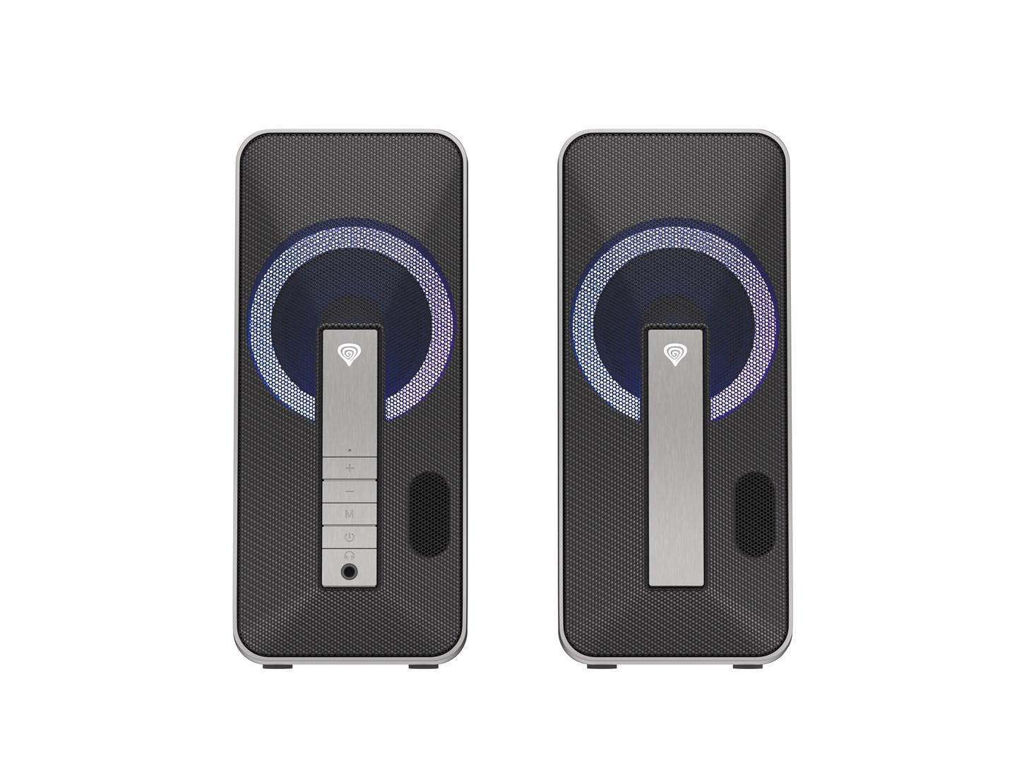 GENESIS Helium 100 BT RGB - 2.0 pc-højttalere 10 W, Bluetooth, sort/sølv billede