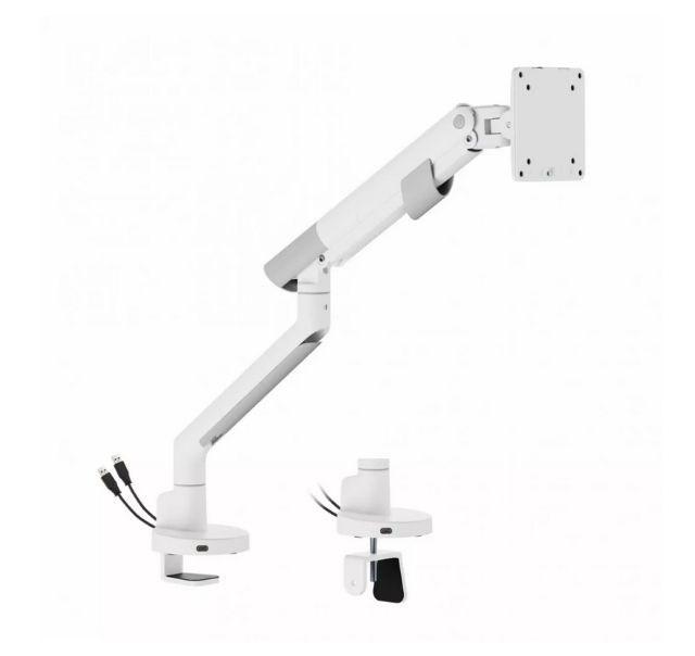 ART RAMM L-29GD skærmarm til skrivebord 17–35" – 2–11 kg, 2×USB 3.0, hvid billede