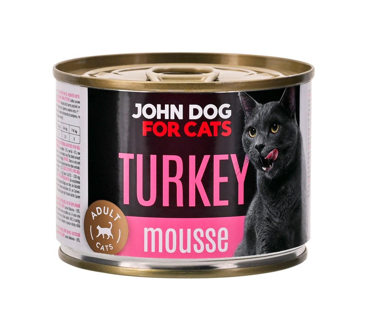 JOHN DOG For Cats - kalkunmousse vådfoder til kat - 200 g