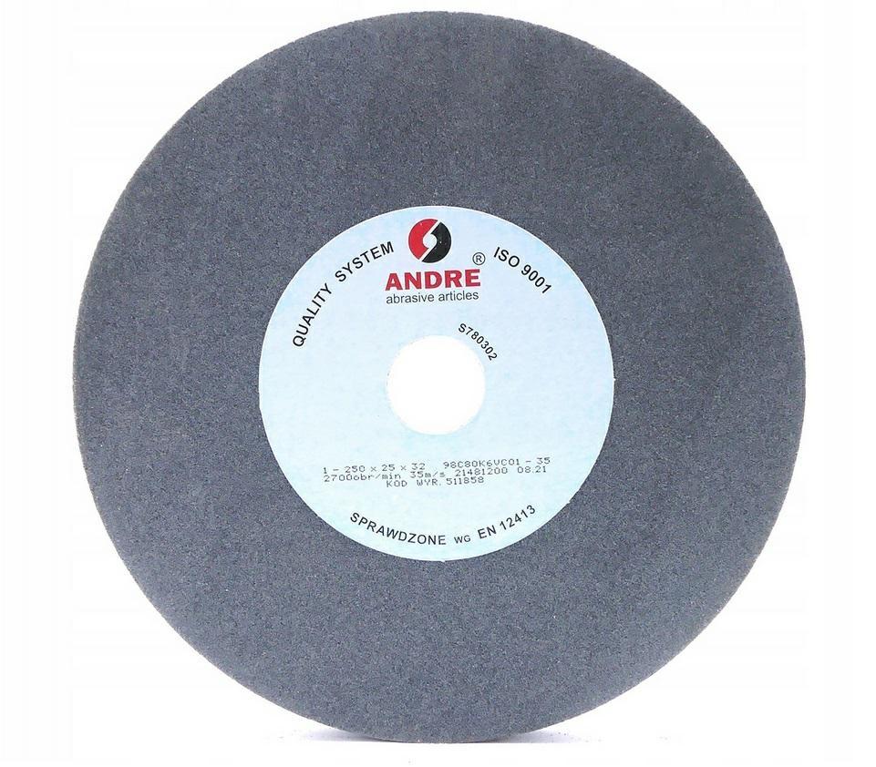 Fladt slibehjul 250 × 32 × 32 mm – til slibemaskiner