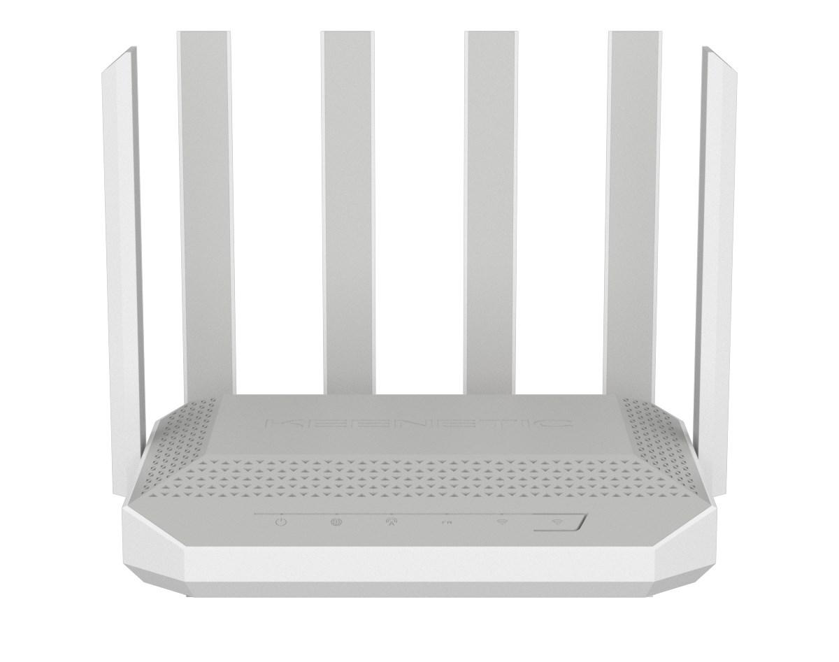 Keenetic Hero 5G (KN-4110) Wi‑Fi 6 router - dual‑band, 2,5G LAN, grå/hvid billede