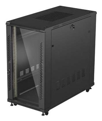 Lanberg FF01 series - rack - 600 x 1200 flat pack with glass door - 22U