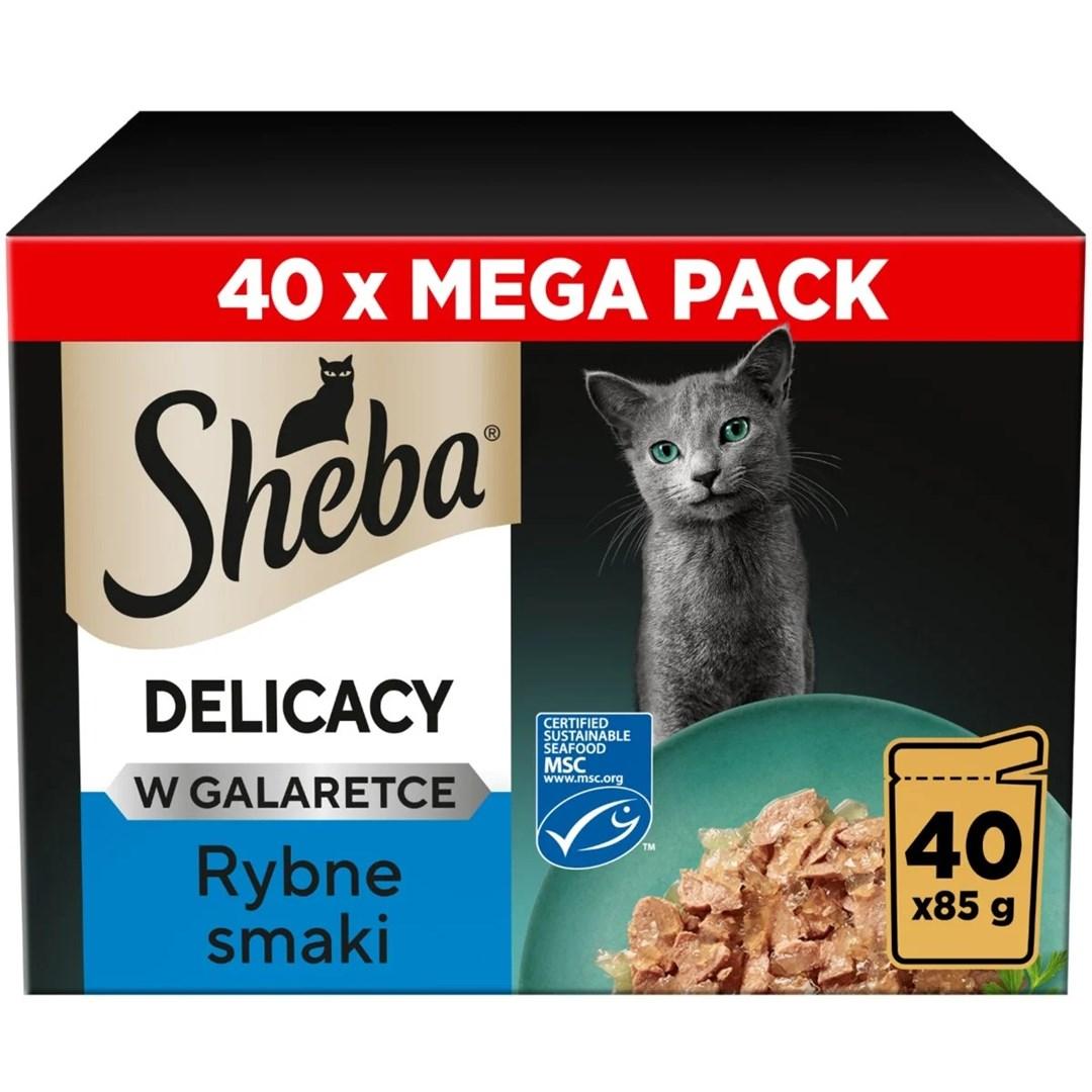 Sheba Delicacy fiskevarianter i gelé – vådfoder til kat – 40×85 g