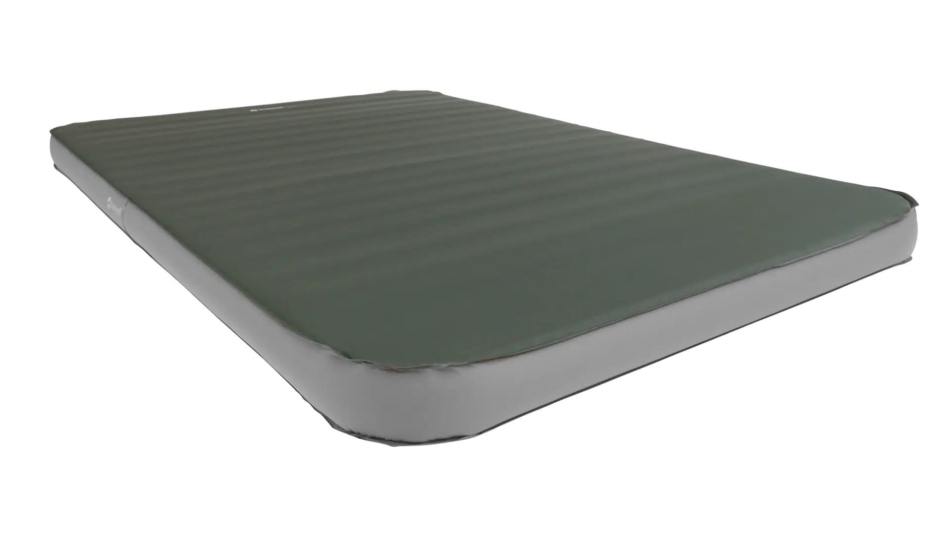 Outwell selvoppusteligt dobbelt liggeunderlag - grøn/grå, 135 × 203 × 10 cm