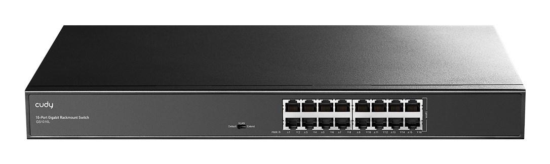 Cudy GS1016L 16‑ports Gigabit switch - rackmonteret, sort