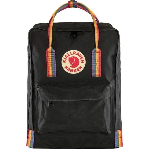 Fjällräven Kånken Rainbow rygsæk - Black/Multicolour, Vinylon, 16 l billede