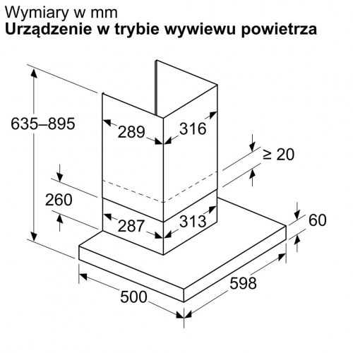 Bosch DWB63BC60 vægmonteret emhætte - 60 cm, sort