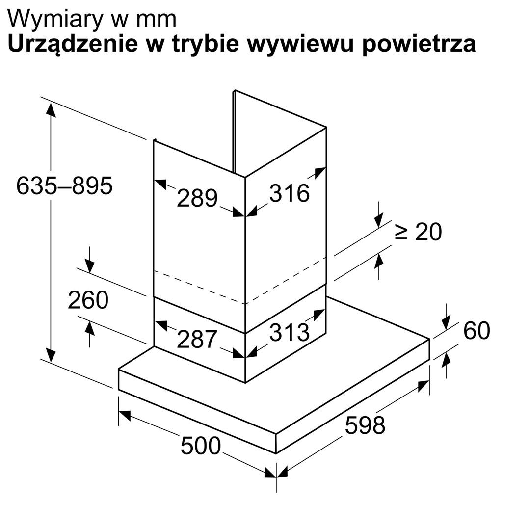 Bosch DWB63BC60 vægmonteret emhætte - 60 cm, sort