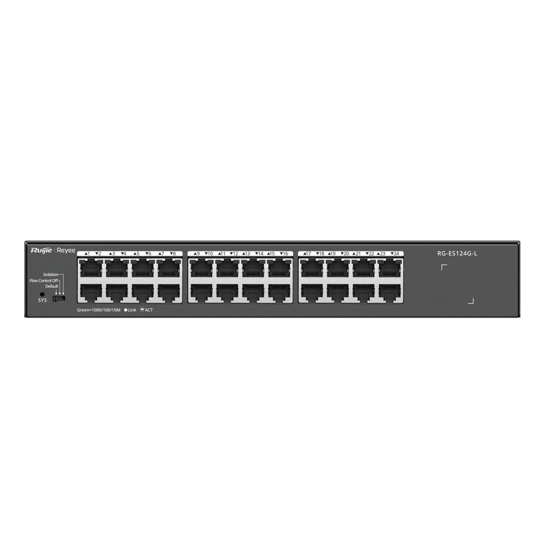 Ruijie RG-ES124G-L - 24-ports uadministreret Gigabit switch (L2) - sort