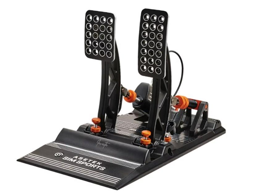 Asetek Invicta pedalsæt til PC - USB, sort/orange/hvid billede