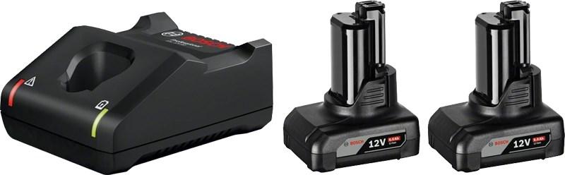 Bosch 1600A01B20 batteri- og ladesæt - 12 V Li-Ion, 6 Ah (2 stk.) billede
