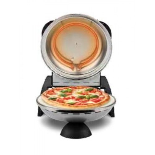 G3FERRARI Delizia pizzaovn – elektrisk pizza maker, 1 pizza, 1.200 W, sort/sølv