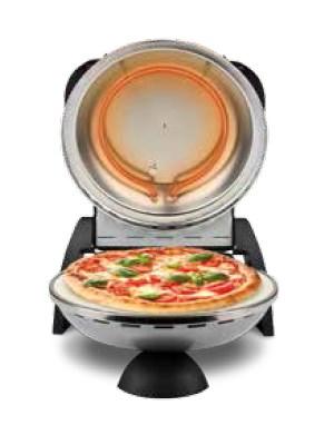 G3FERRARI Delizia pizzaovn – elektrisk pizza maker, 1 pizza, 1.200 W, sort/sølv