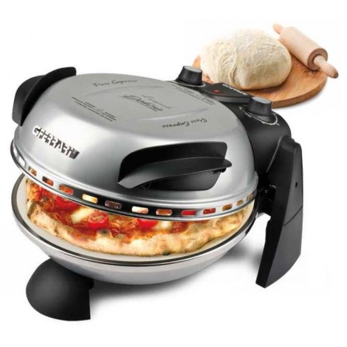 G3FERRARI Delizia pizzaovn – elektrisk pizza maker, 1 pizza, 1.200 W, sort/sølv