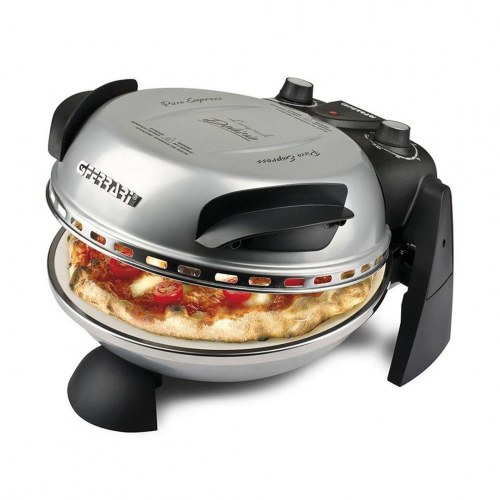 G3FERRARI Delizia pizzaovn – elektrisk pizza maker, 1 pizza, 1.200 W, sort/sølv