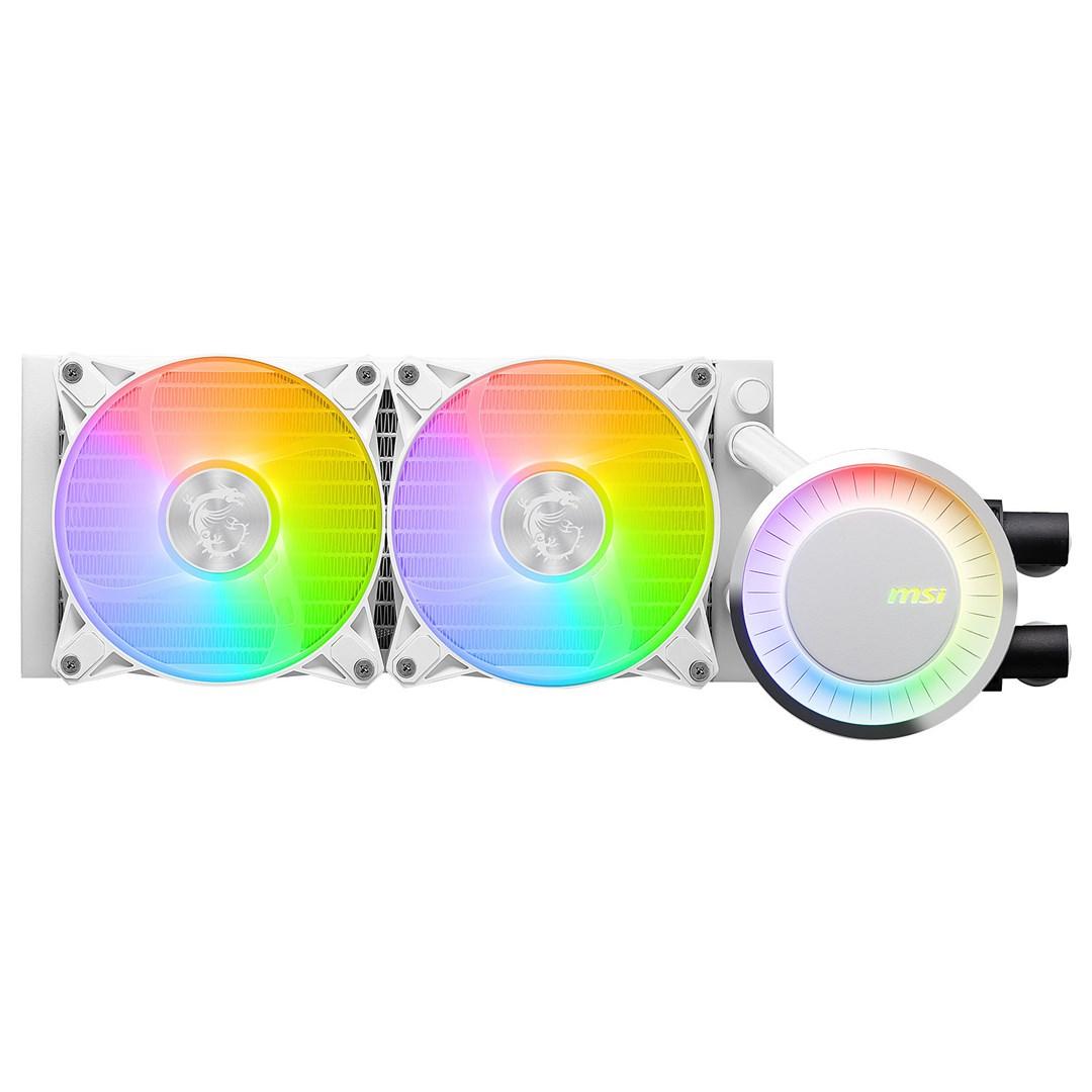 MSI MAG CoreLiquid E240 White - 240 mm AIO væskekøler med ARGB 120 mm blæsere