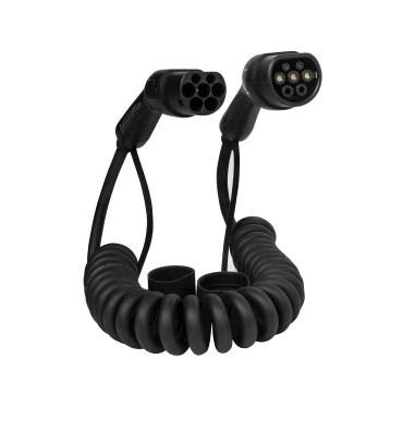 DEFENZO Spiro ladekabel til elbil Type 2 – AC 22 kW, 7 m, sort
