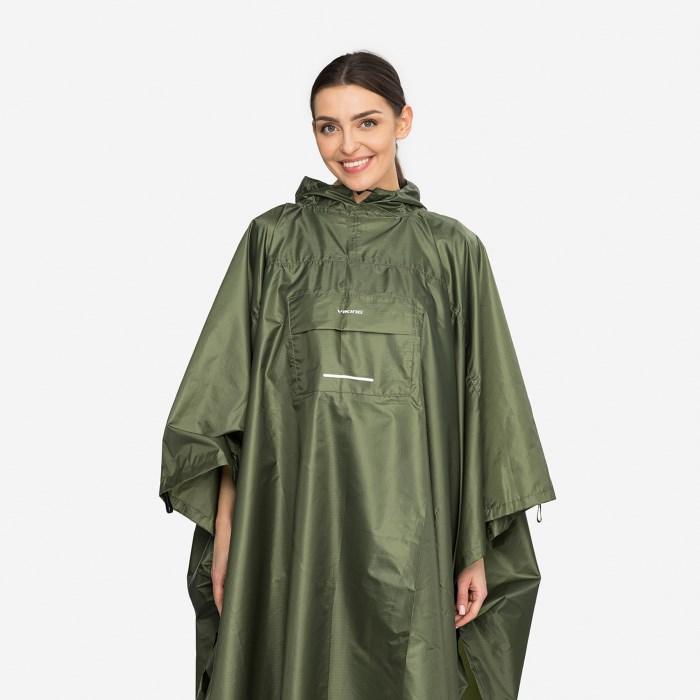 Viking Vesper regnponcho til voksne - grøn, one size