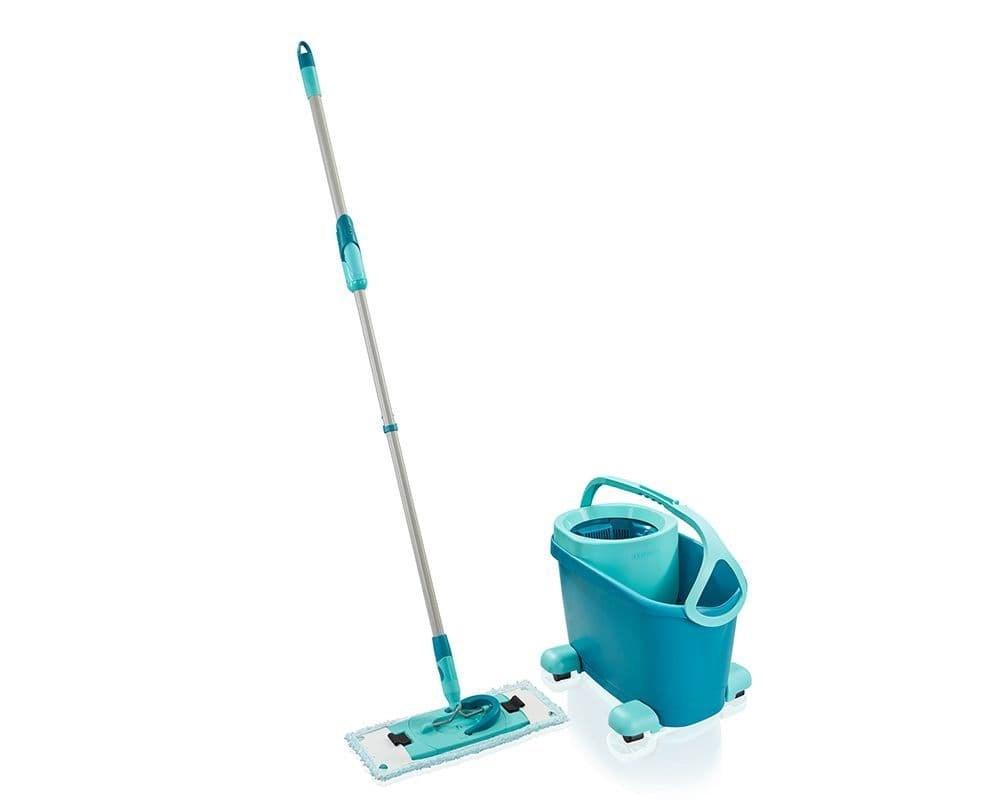 Leifheit 52121 Wet Microfiber moppe - blå/grøn med teleskopskaft billede