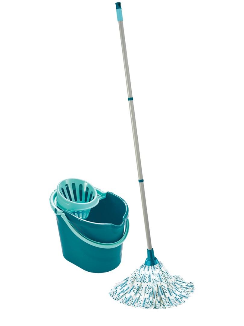 Leifheit 56792 moppe- og spandsæt - turkis/hvid, 12 l billede