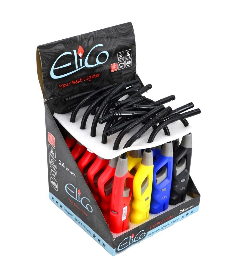 Elico gaslighter med fleksibel hals - display med 24 stk. (UL-1232)
