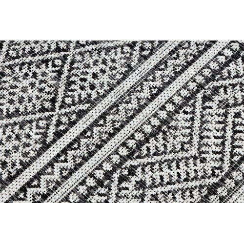 Hakano Vinea løber – boho gulvtæppe 80×200 cm, sort