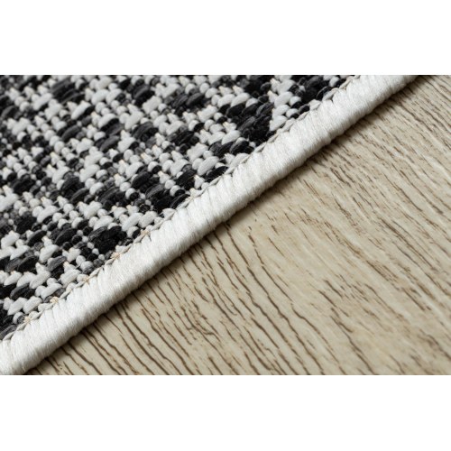 Hakano Vinea løber – boho gulvtæppe 80×200 cm, sort