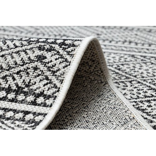 Hakano Vinea løber – boho gulvtæppe 80×200 cm, sort